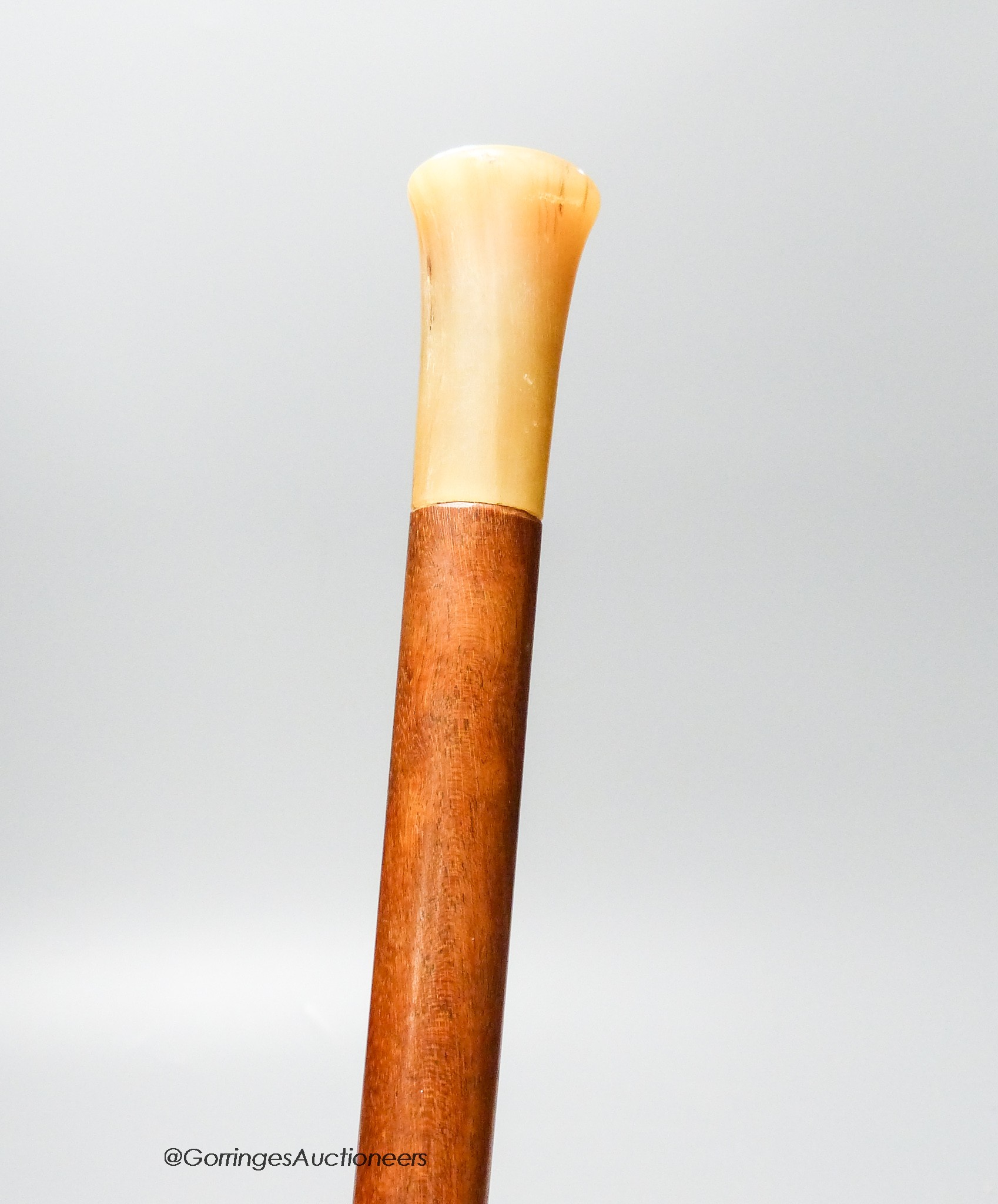 A rhino horn handled walking stick, c.1900